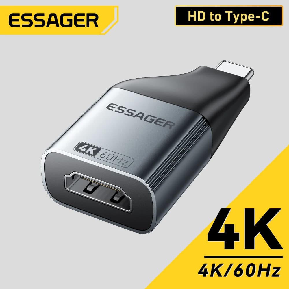 Essager Adattatore DP VGA Mini DP compatibile da USB tipo C a HDMI Convertitore di trasmissione video HD 4K a 120Hz 8K a 60Hz per MacBook TV Box