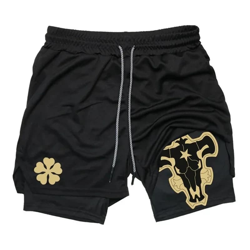 Pantaloncini sportivi da uomo con stampa alla moda, pantaloncini da corsa per il fitness, pantaloncini da allenamento 2 in 1 ad asciugatura rapida, pantaloncini da corsa estivi