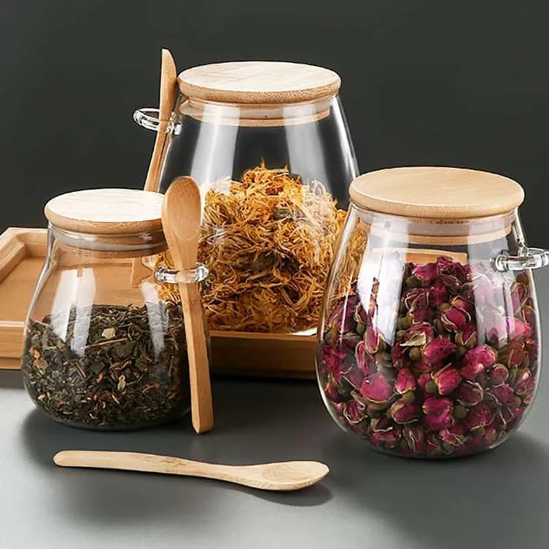 Bicchieri di vetro Barattolo sigillato Set di tazze per farina d'avena durante la notte Contenitori per la preparazione dei pasti con coperchi e cucchiai Insalatiera, vasetti per farina d'avena