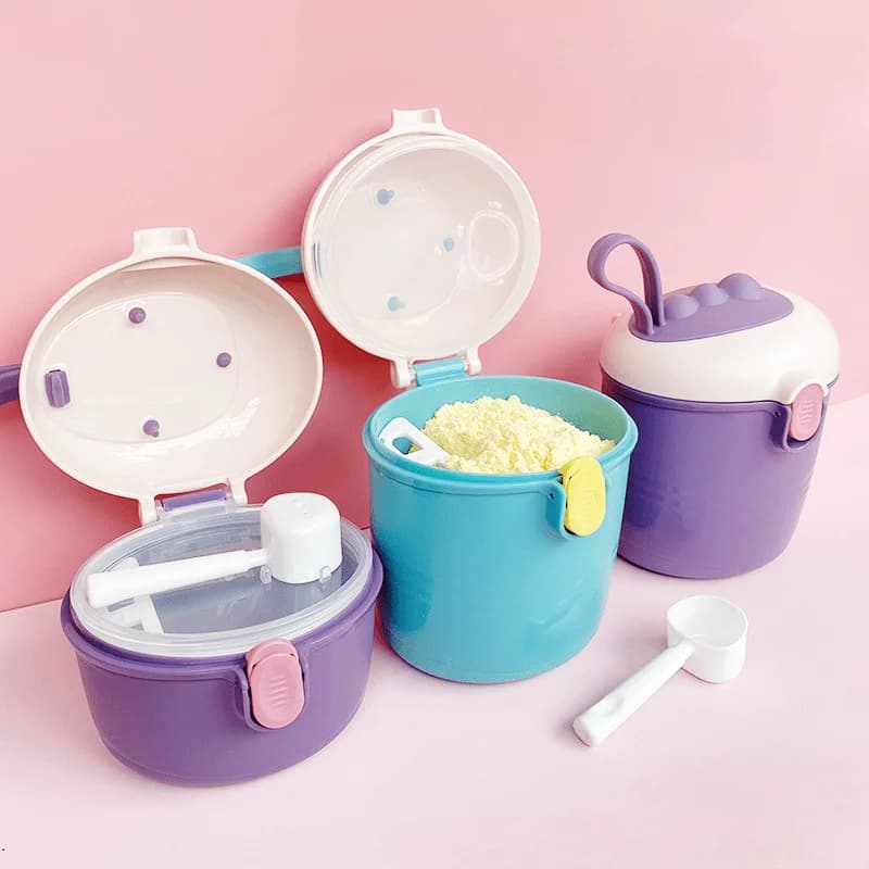 Portable airtight storage box made of PP material, suitable for storing (milk powder, protein powder, snacks, etc.)