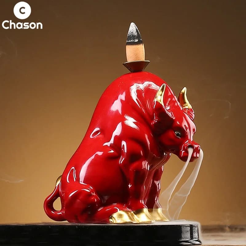 Lucky Ceramics Abstract Bull Boar elefante figurine scultura tavolo scrivania Zen ornamenti casa bruciatore di incenso decorazione