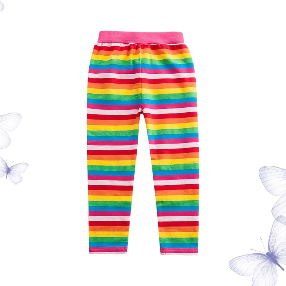 Leggings in Cotone Arcobaleno per Ragazze, Primavera Autunno, Pantaloni Aderenti Eleganti e Comodi, Adatti per Bambine di 130 Cm di Altezza, Abiti e Gonne