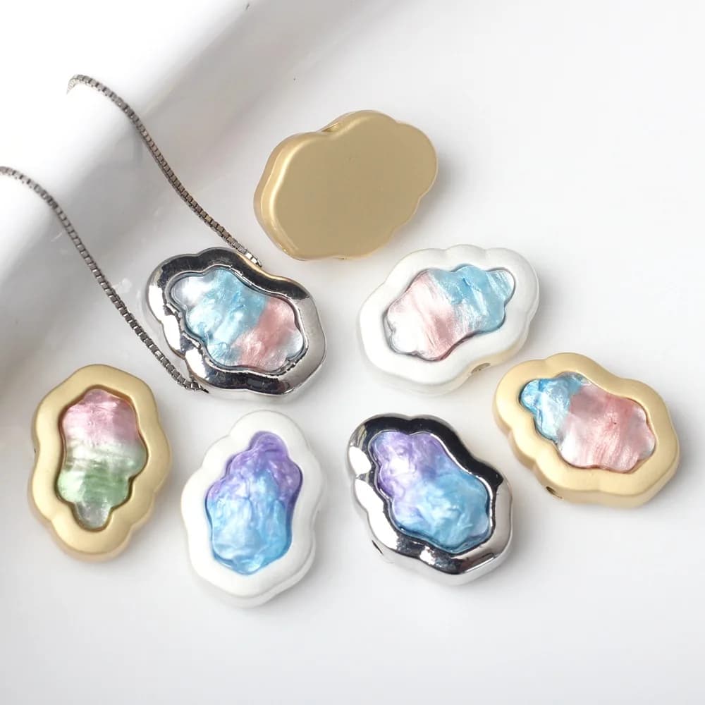 6 pcs/lot 11*16 MILLIMETRIES In Double Layer Resin Zinc Alloy Beads Pendants And Pendants FAI Necklace By Theme Bracelet Earrings Accessories