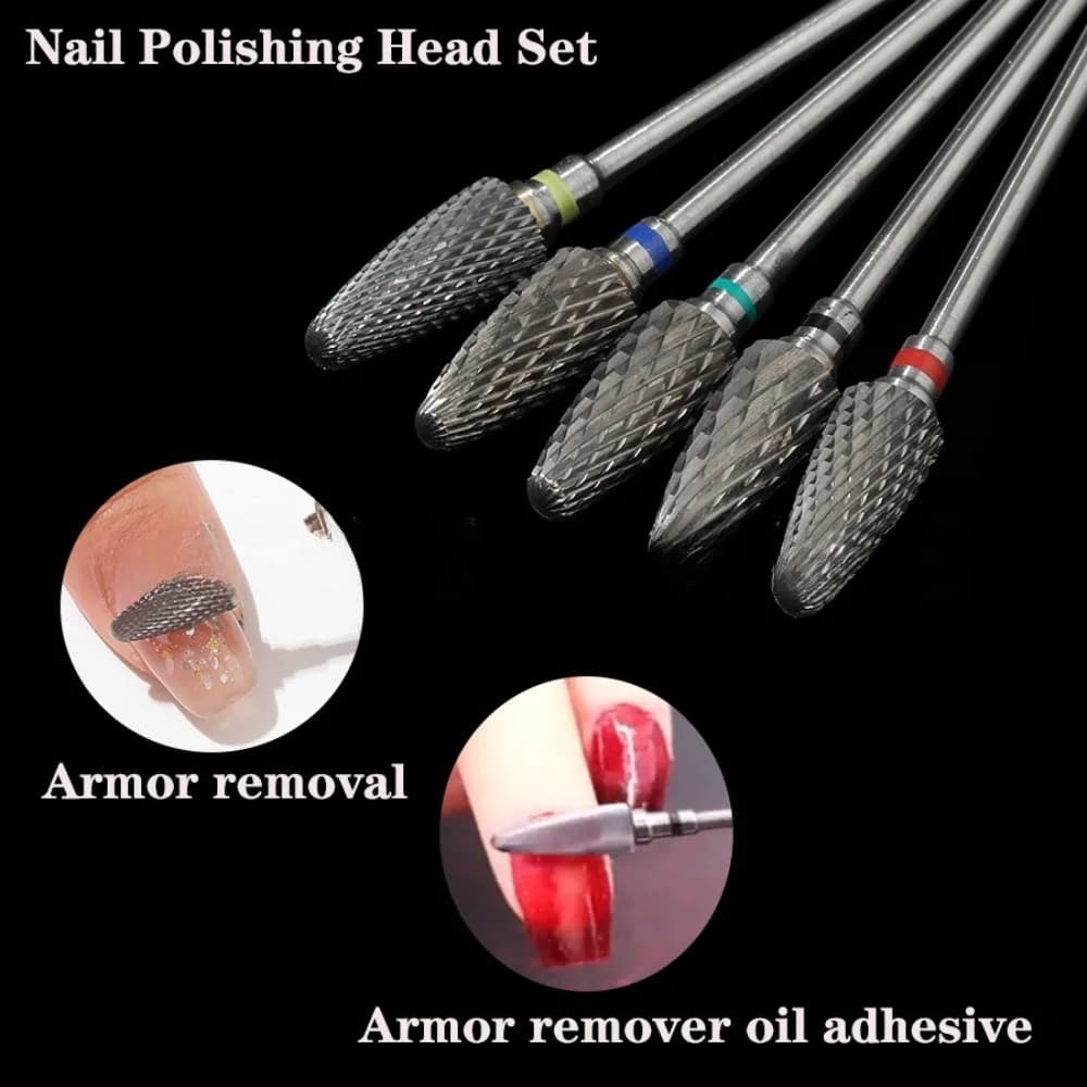 1pcs Tungsten Steel Corn-shaped Stepped Nail Drill Bit for Gel Removal, Rhinestone Removal, and Cuticle Trimming; Tungsten Steel Cross- Nail Drill Bit for Fast Removal of Gel Polish/Nail Tips/Acrylic Nails; Nail Removal Tool