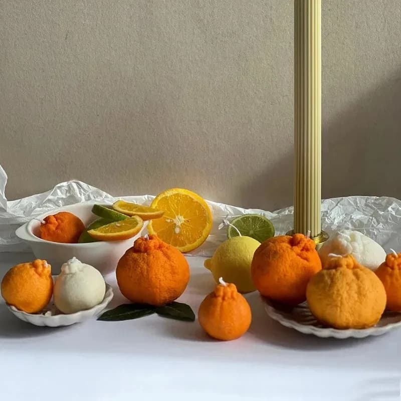 Stampo per Candele a Forma di Frutta Arancione 2026 - Stampo 3D per Decorazioni Torte a Forma di Fragola, Zucca, Limone - Stampo per Candele Profumate, Gesso, Sapone e Decorazioni per la Casa