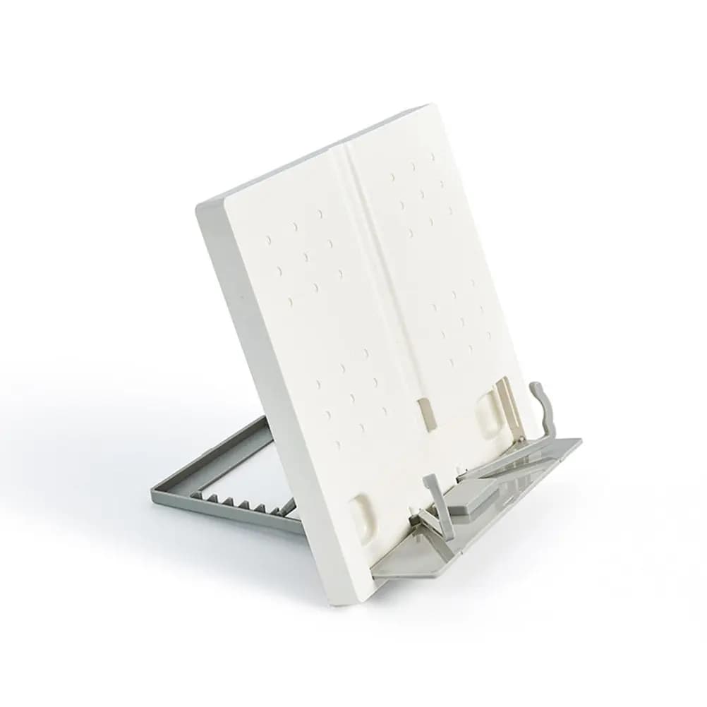 Adjustable White Reading Stand Tabletop Book Support Household Reading Rack Multi-Angle Book Holder Cookbook Laptop Recipe