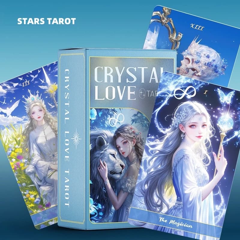 Nuovo Crystal Love Tarocchi Mazzo 78 Carte Quarzo Rosa Guarigione Oracolo Divinazione Rider Waite Guida Regalo Inglese Spagnolo Russo