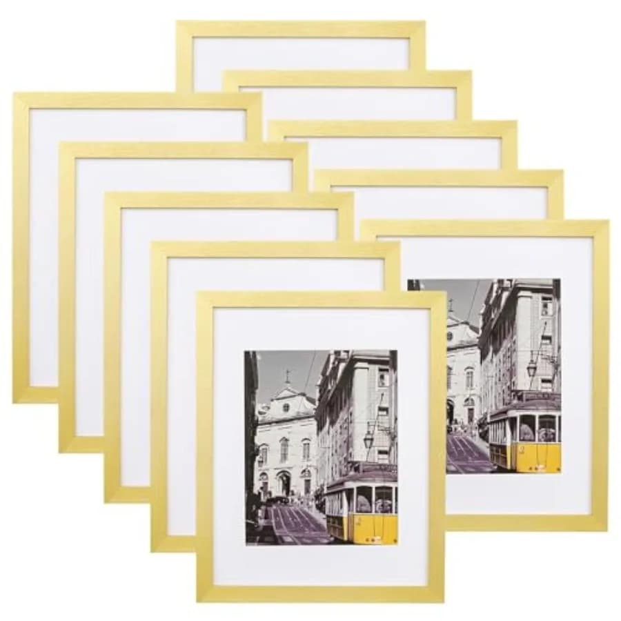 Set di 10 Cornici per Foto, Collage da Parete, Espositore per Foto con o senza Passepartout, Decorazione per Casa, Cornici per Galleria Murale