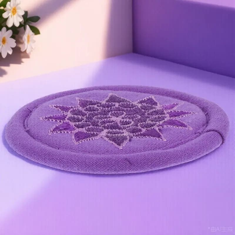 1Pcs Singing Bowl Cloth Mat Hand Embroidered Tibetan Design Cotton Buddhist Sound Bowl Cushion for Meditation Practice and Altar