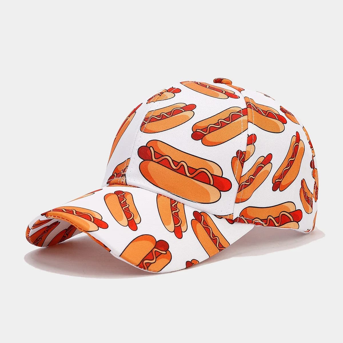 Women's Baseball Cap Hot Dog Curved Bill Fitted Hat Summer Sun Protection accessory for Beach Golf climbing swimming
