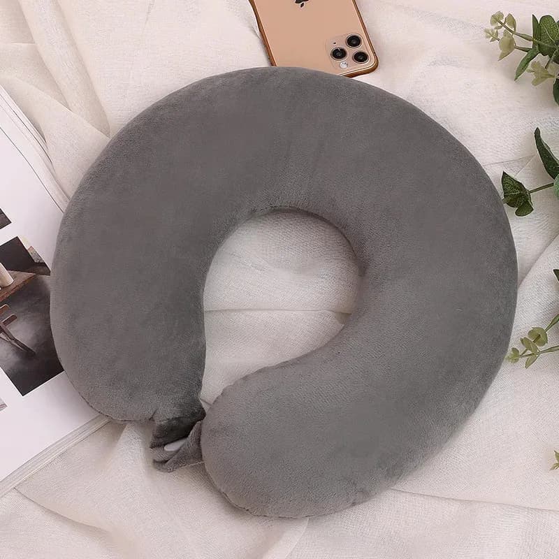 Semplice moda peluche a forma di U cuscino guida viaggio cuscino per il collo cuscino per il pisolino comodo sollievo dall'affaticamento