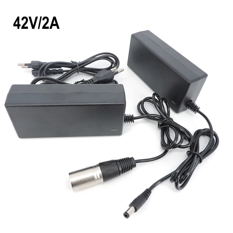 36V 42V 2A 60W AC a DC 5.5 3PIN XLR plug adattatore di alimentazione caricabatterie litio Li-poly EU us c1
