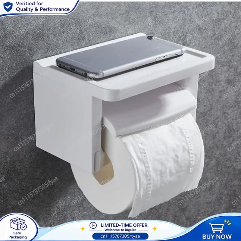 Creative Waterproof Toilet Tissue Box No Punching Toilet Paper Roll Holder Bathroom Wall Mounted Paper Storage Organizer