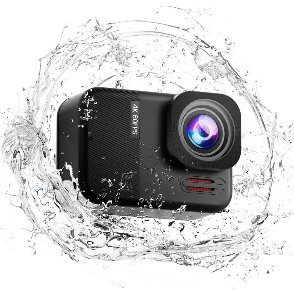 4K60fps Waterproof Action Camera - 10M Underwater, 48MP Touchscreen, 8X Zoom, 6-Axis Stabilization for Outdoor Adventures