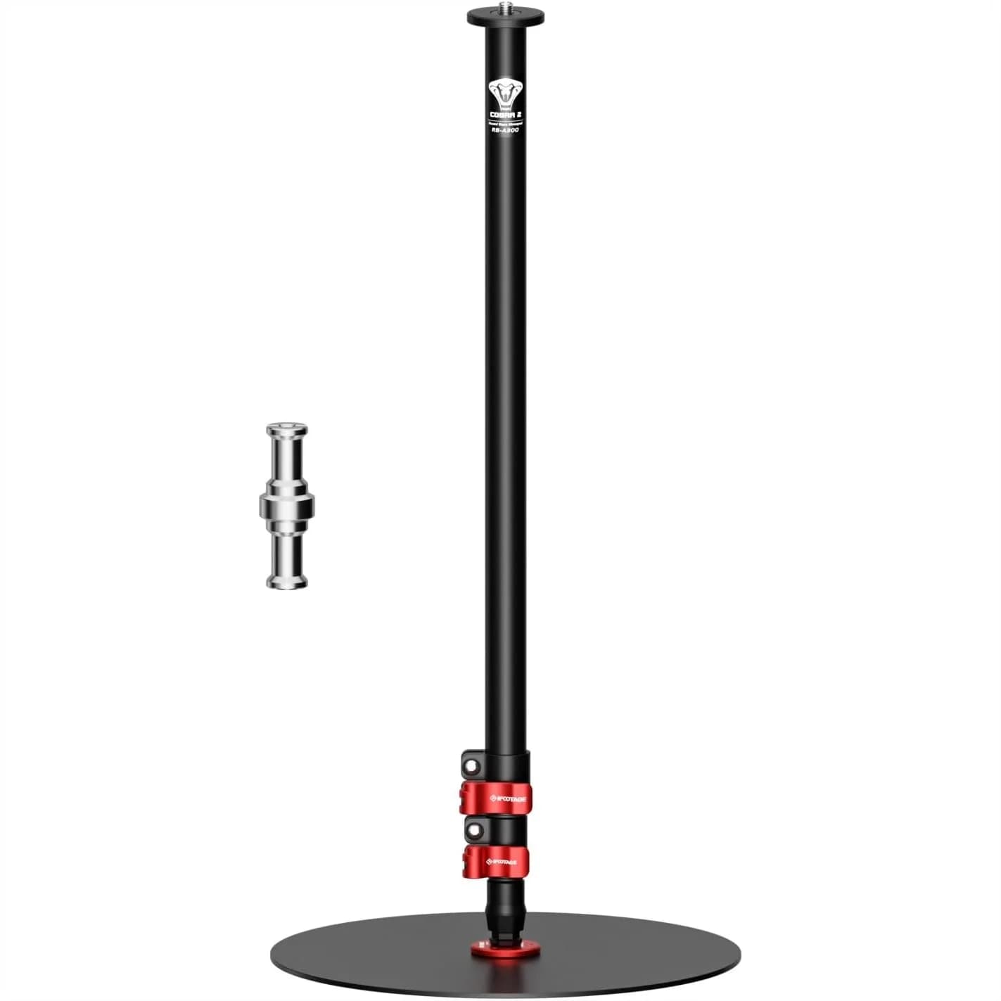 Monopiede con Base Rotonda A300, Treppiede in Alluminio da 60 Pollici con Vite da 1/4" e 3/8" per Fotocamera, Luce ad Anello, Streaming, Interviste, Carico Utile