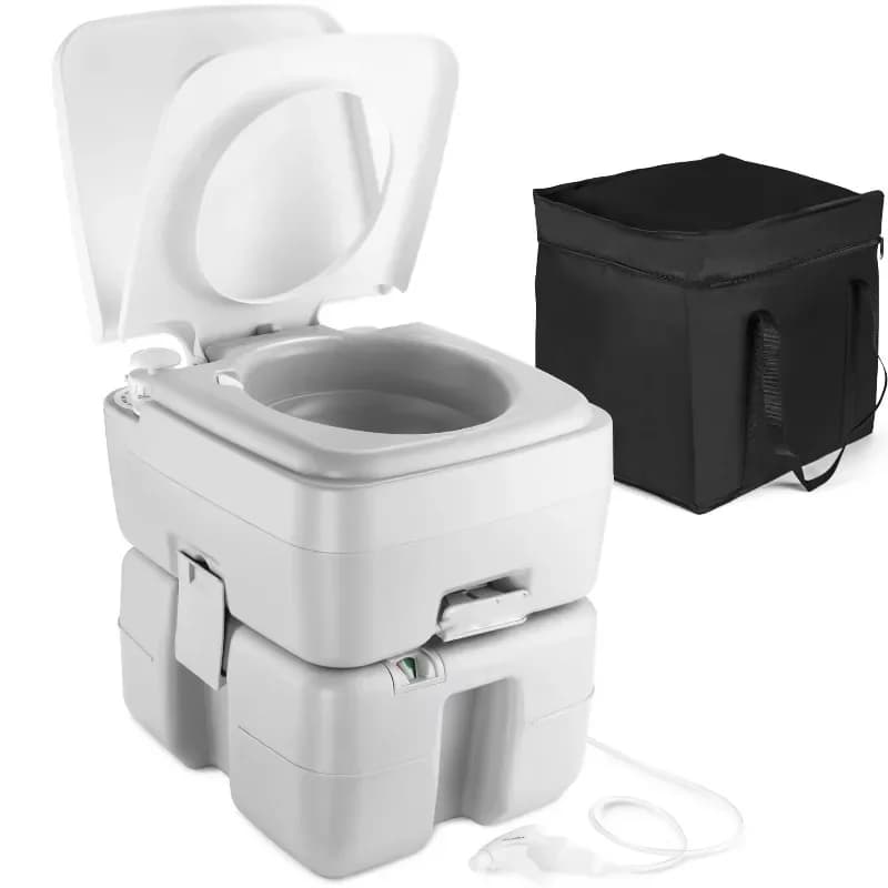 WC Portatile Compatto per Interni ed Esterni 10L 20L, Toilette da Campeggio per Camper, Bidone per Rifiuti da Campeggio, Toilette da Viaggio