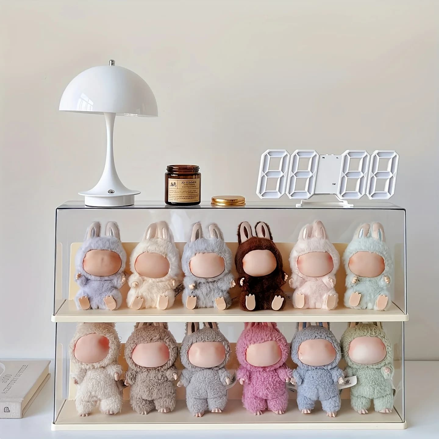 Extended Transparent Display Box, Suitable for Labubu Dolls - Dustproof, Accommodating 6 Pieces for Showcasing Cute Characters