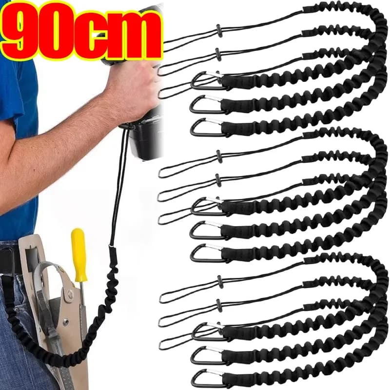 Cordino Anticaduta Riflettente per Utensili, Corda di Sicurezza per Trapano Elettrico e Chiave, Cinghia in Nylon con Fibbia in Lega per Costruzioni Esterne