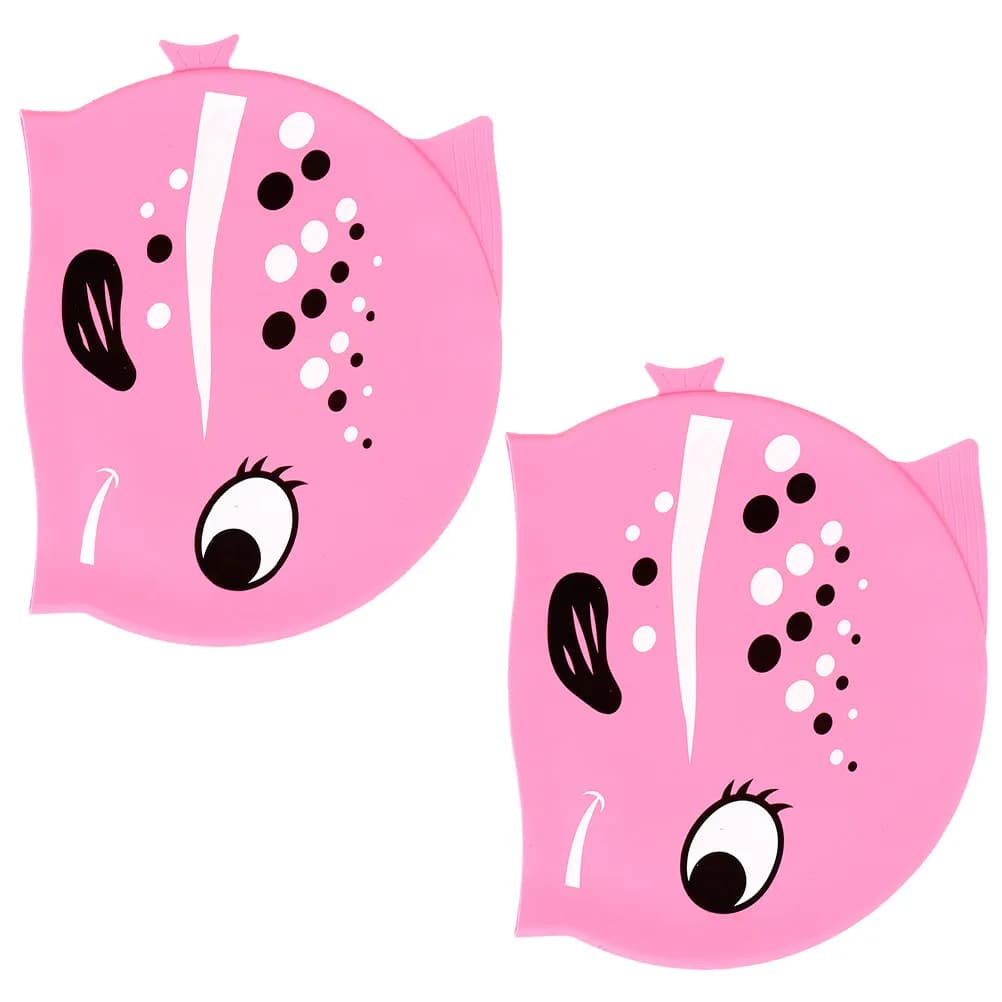 2 Pieces Swimwear in Silicone for Children in Fish Shape, Waterproof and Comfortable for Swimming Pool, Silicone Swimming Heads for Girls