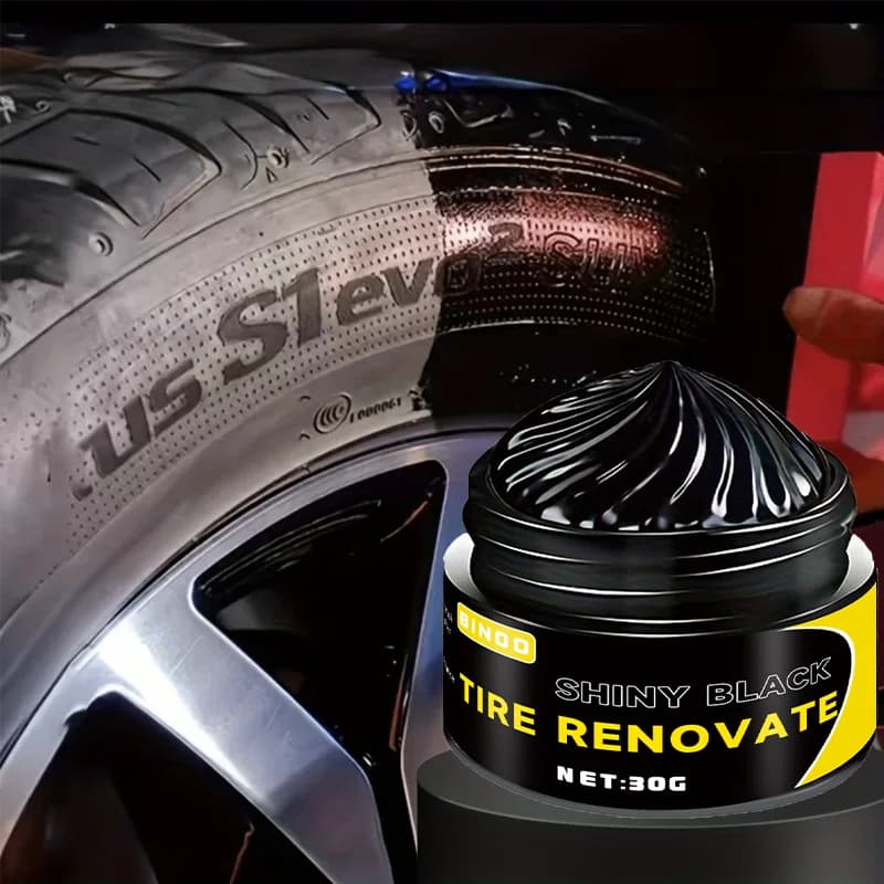 Black Shiny tyre wax: long-lasting protection and repair for all types of tyres: prevent cracks and closes