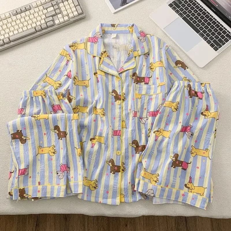 3pcs/set New Summer Casual Fashion Plus Size Pajama Homewear Set with Print Cartoon Homewear Set Women Sleepwear Cute Loungewear