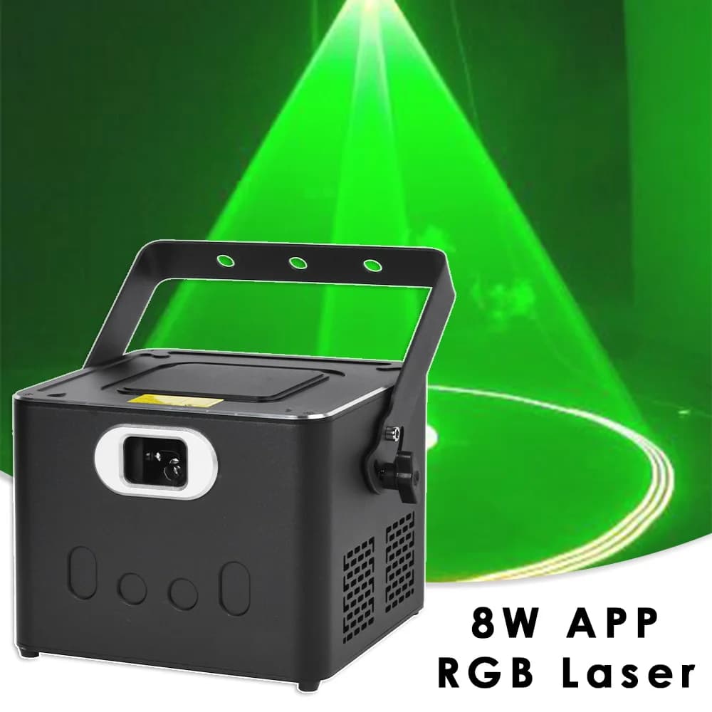YUER APP 8W Animazione Proiettore di illuminazione scenica Laser Party Show 30Kpps Scanner Fascio DJ Disco Party Bar Club Linea di illuminazione scenica