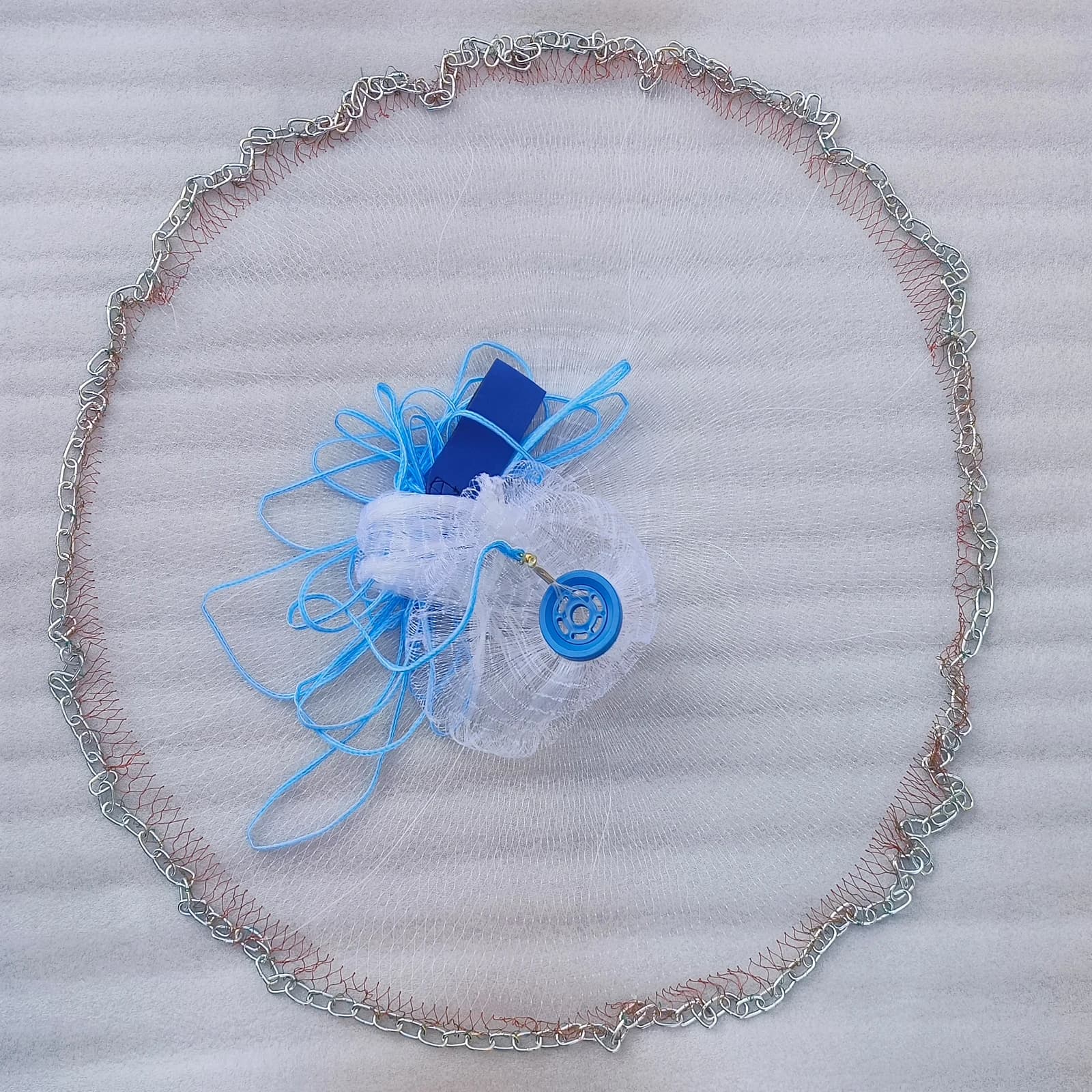 Lawaia Cast Net Monofilamento Nylon Rete da pesca in stile americano Rete da pesca a lancio a mano Catena di ferro Strumento di rete da pesca sportiva all'aria aperta