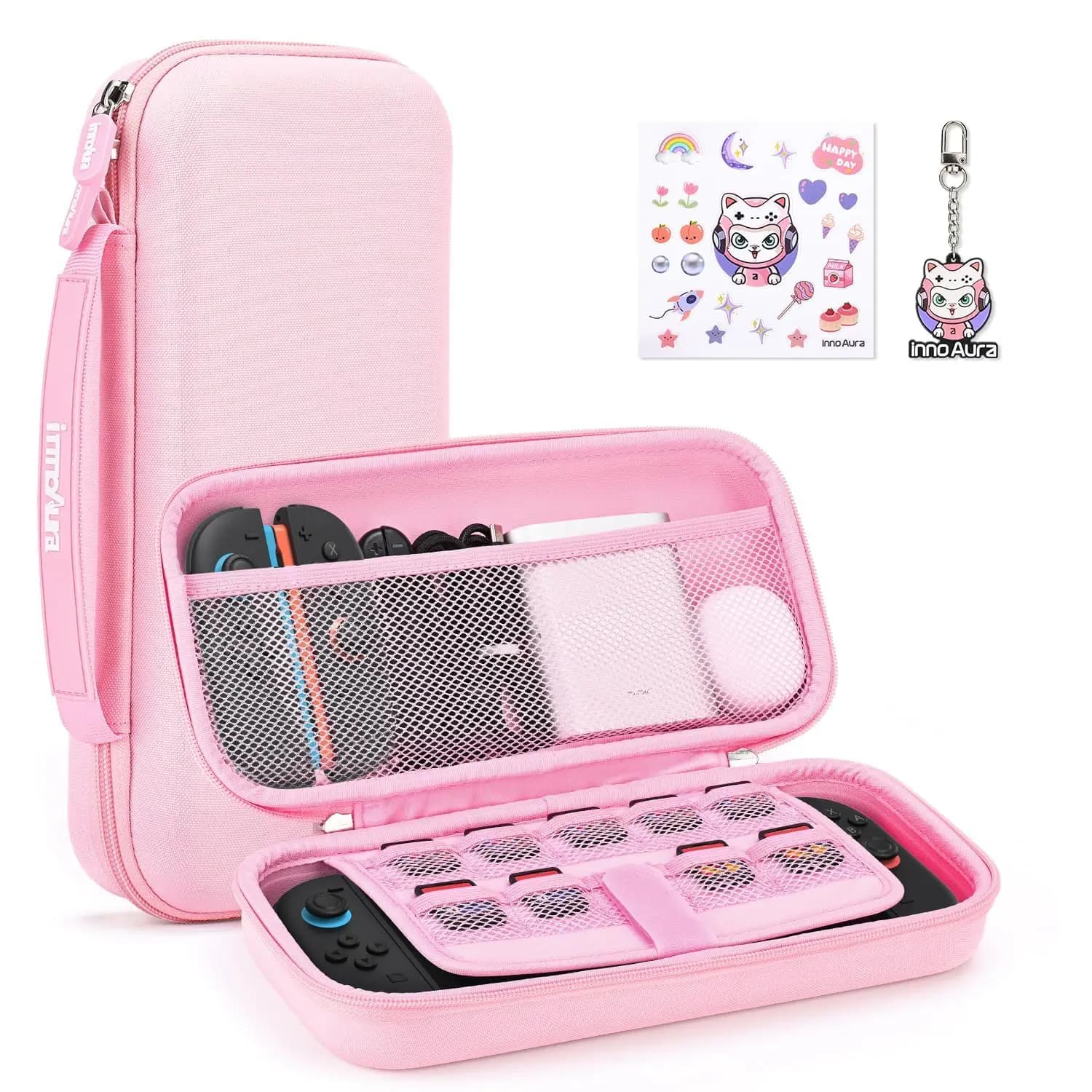Custodia protettiva rigida in EVA per Nintend Switch 2 - Borsa portaoggetti portatile resistente agli urti, impermeabile con 19 slot per carte da gioco