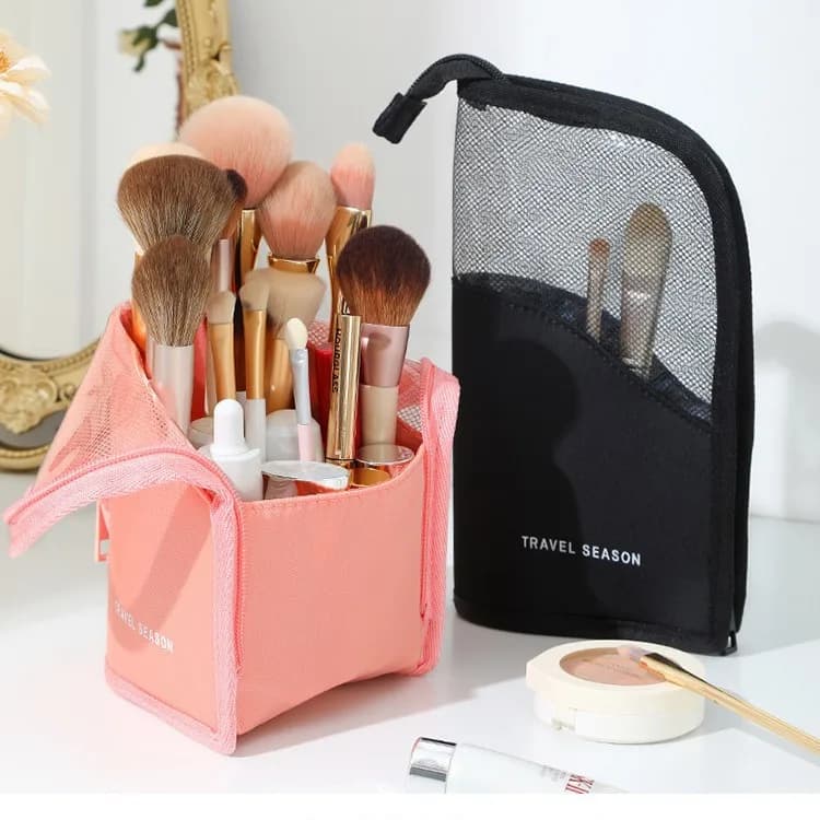 Eyebrow Pencil Bag Ins Large Capacity Cosmetic Pen Storage Bag Makeup Brush Storage Vertical Eye Shadow Brush Storage Bag