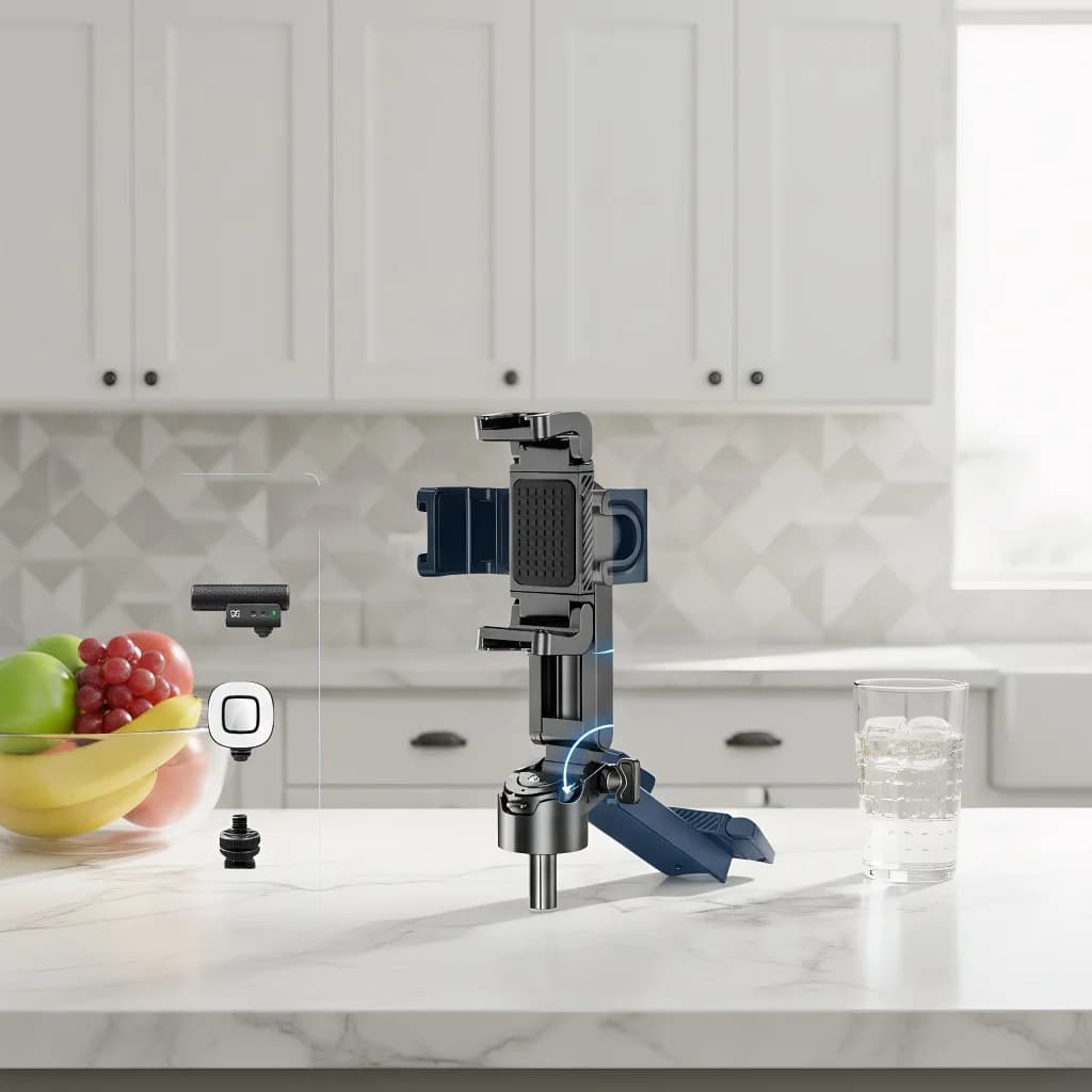 Nuovo aggiornamento P15T Mini Selfie Stick - Supporto per telefono portatile con telecomando Bluetooth e funzione zoom