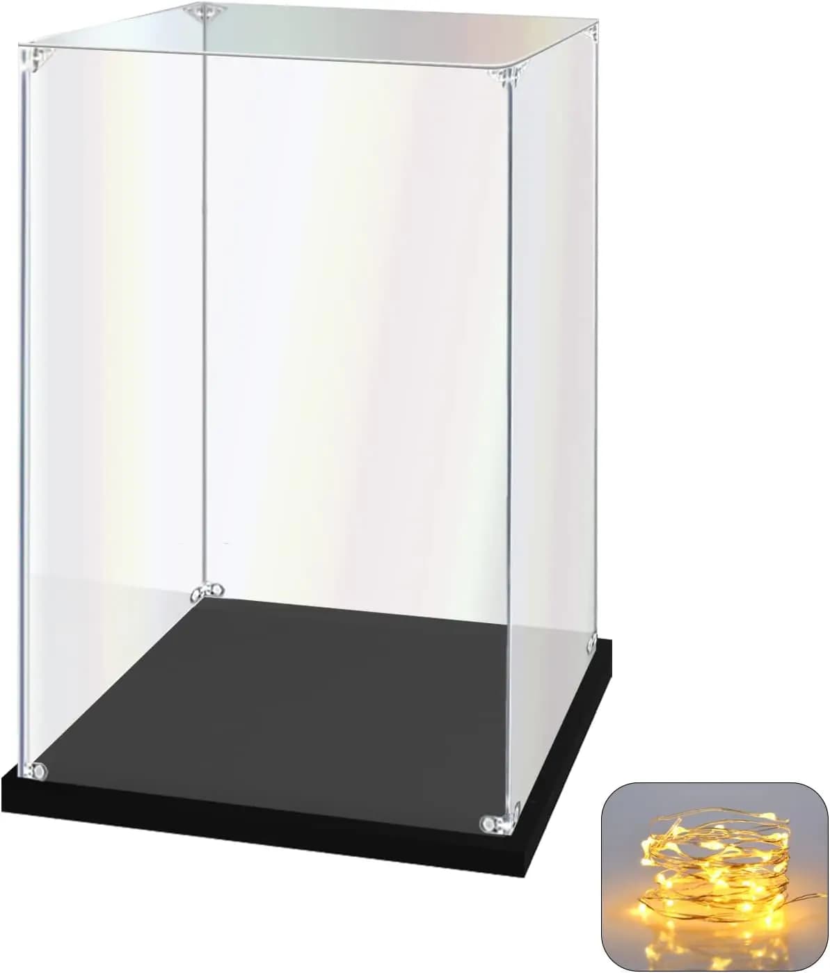 Transparent acrylic glass for collector's items, easy to assemble, dustproof box (8x8x12 inch)