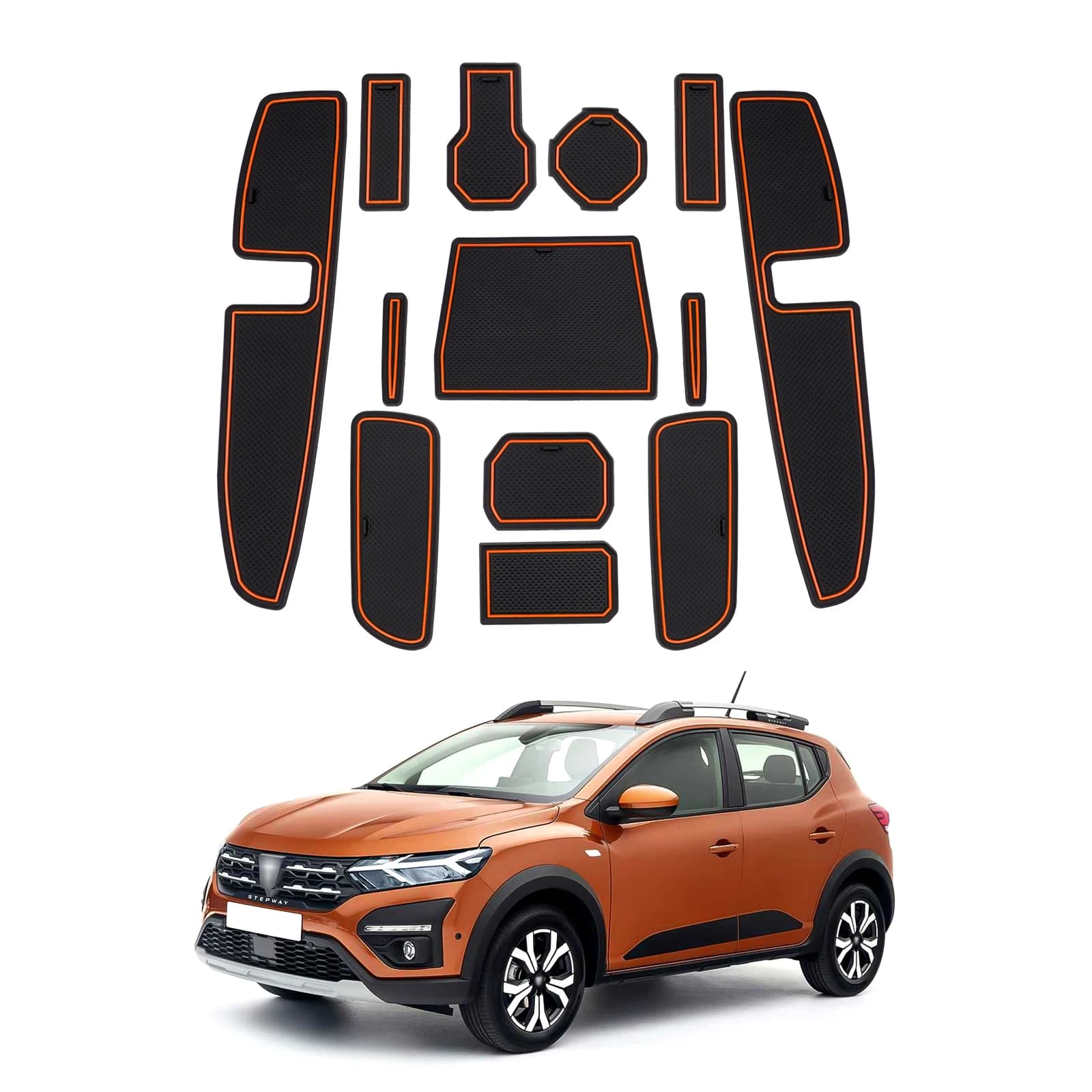 Per Dacia Sandero 3 / Sandero Stepway III Porta Auto Scanalatura Zerbino Anti-Slip Porta Slot Pad Auto Sandero Stepway Accessori