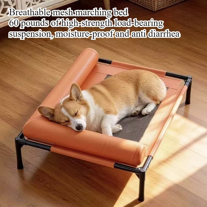 Dog bed Small dog pet camp bed Moisture-proof cat bed off the ground With fringe kennel Cat litter All-season cat recliner