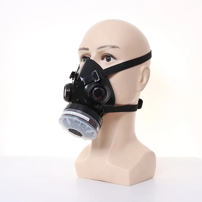 New half face black gas mask respirator safety mask at work in natural rubber for polishing pesticides spraying breath