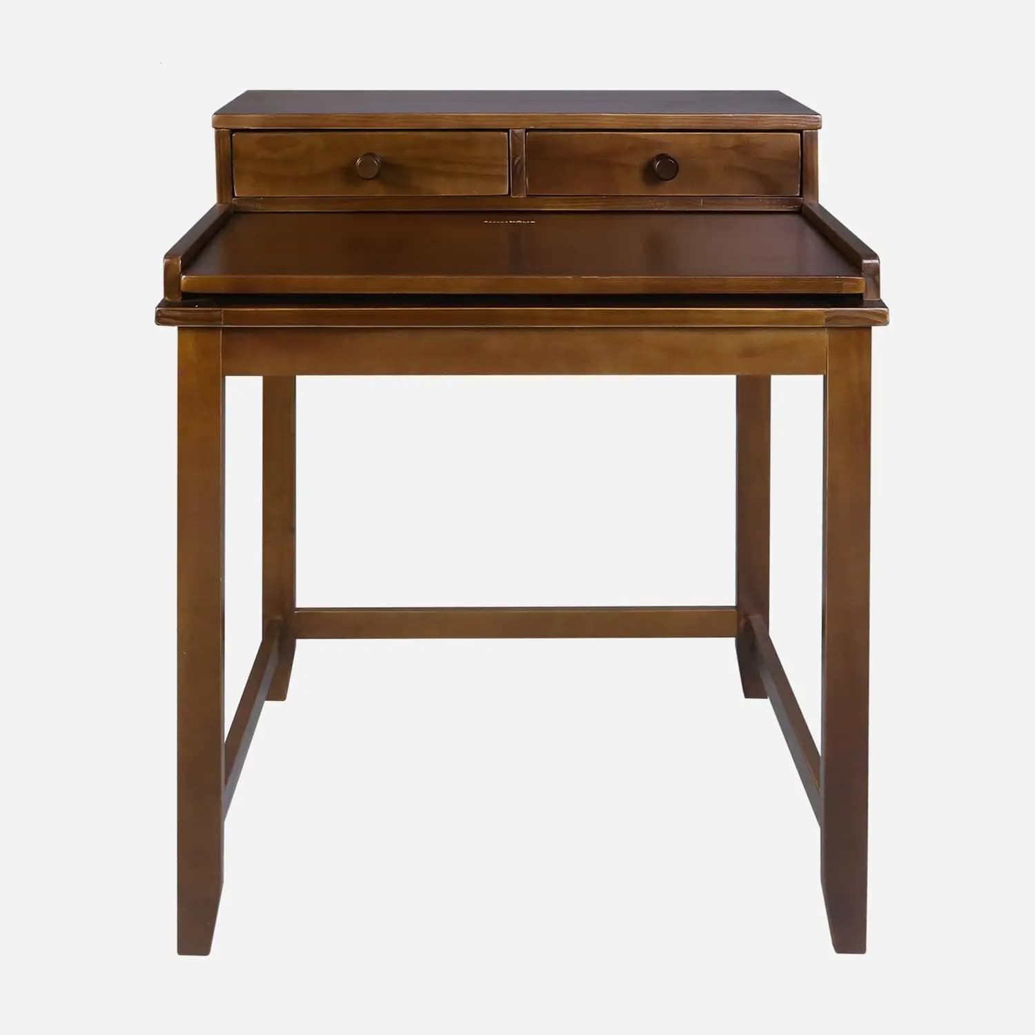 Medieval Office Computer Desk with Hutch & Pull-Out Tray, Concealed Storage, Solid Pine Wood, 22" x 28" x 35", Customized