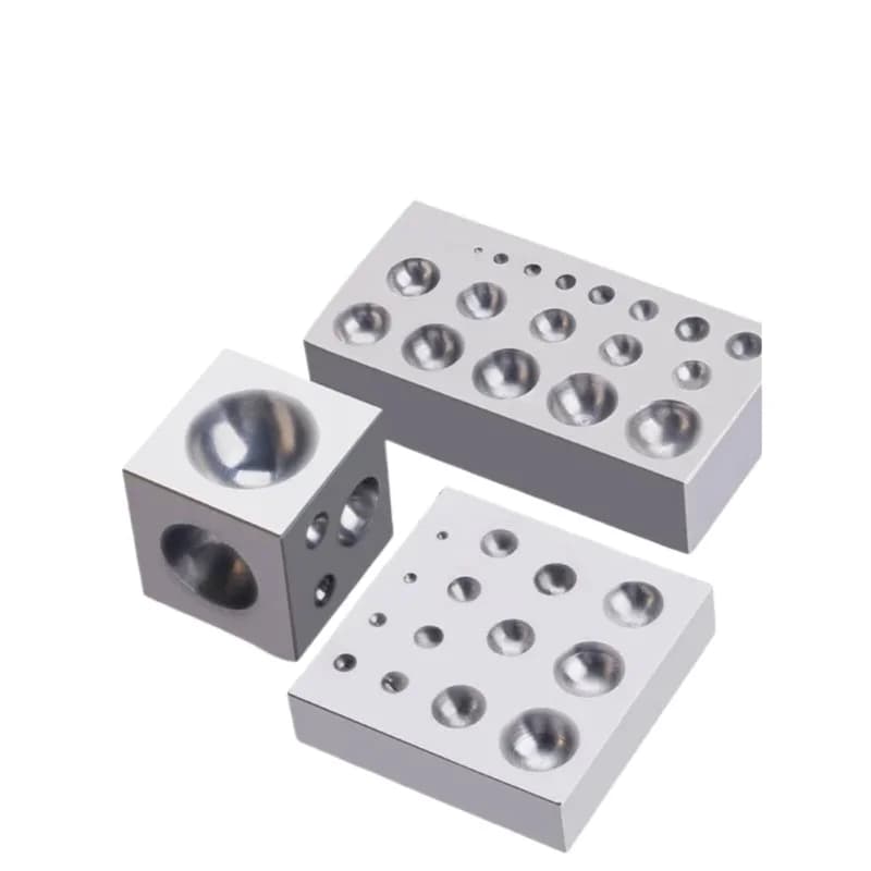 Square Nest Punch Jewelry Pit Iron Nest Cutting Board Gold and Silver Processing Ring Bell Round Hole Bead Iron + Gold Tool