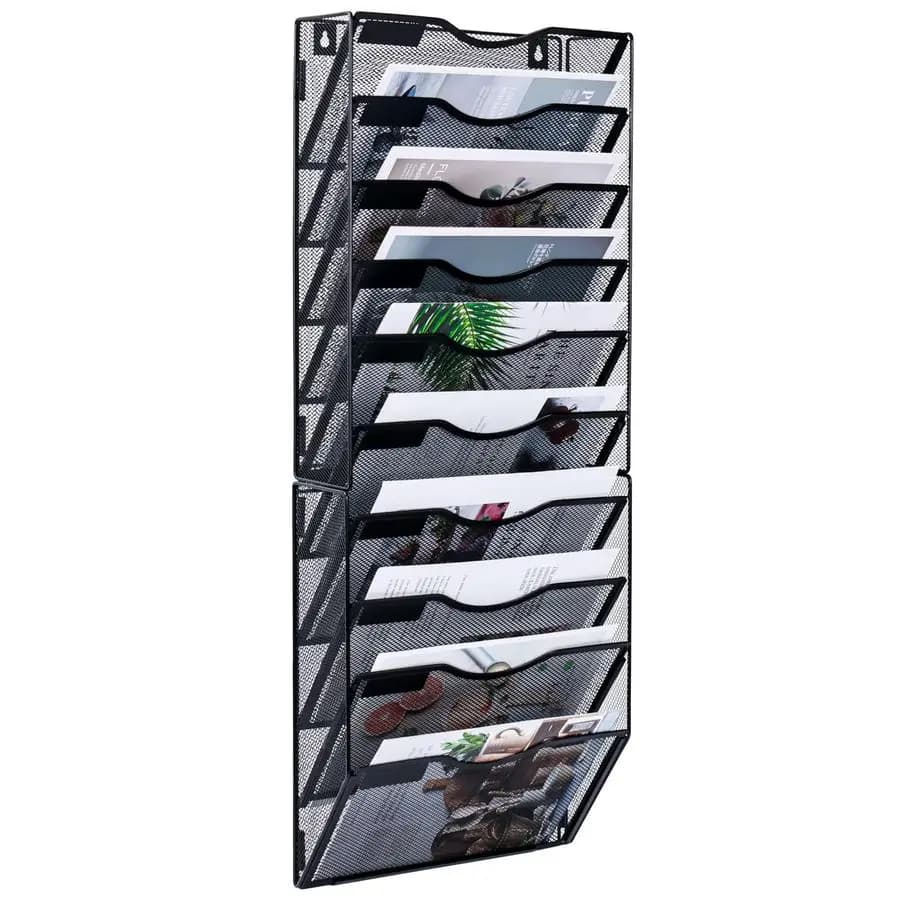 Portadocumenti, Cartella Appendibile a 10 Tasche, Organizzatore per Documenti, Portalettere, Portariviste, Organizzatore da Parete