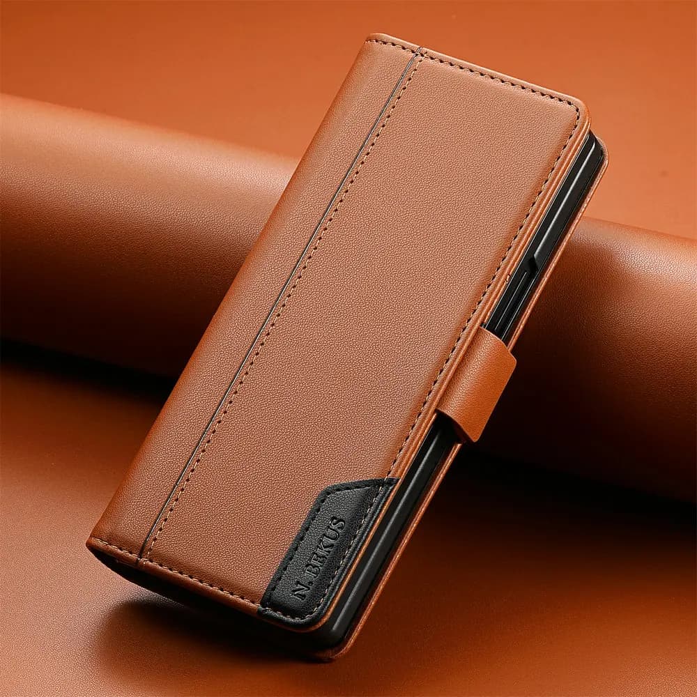 Custodia a Libro Magnetica in Pelle RFID per Samsung Galaxy Z Fold 7 5G 2025, Cover Pieghevole per Samsung Z Fold7 6 5 4 3