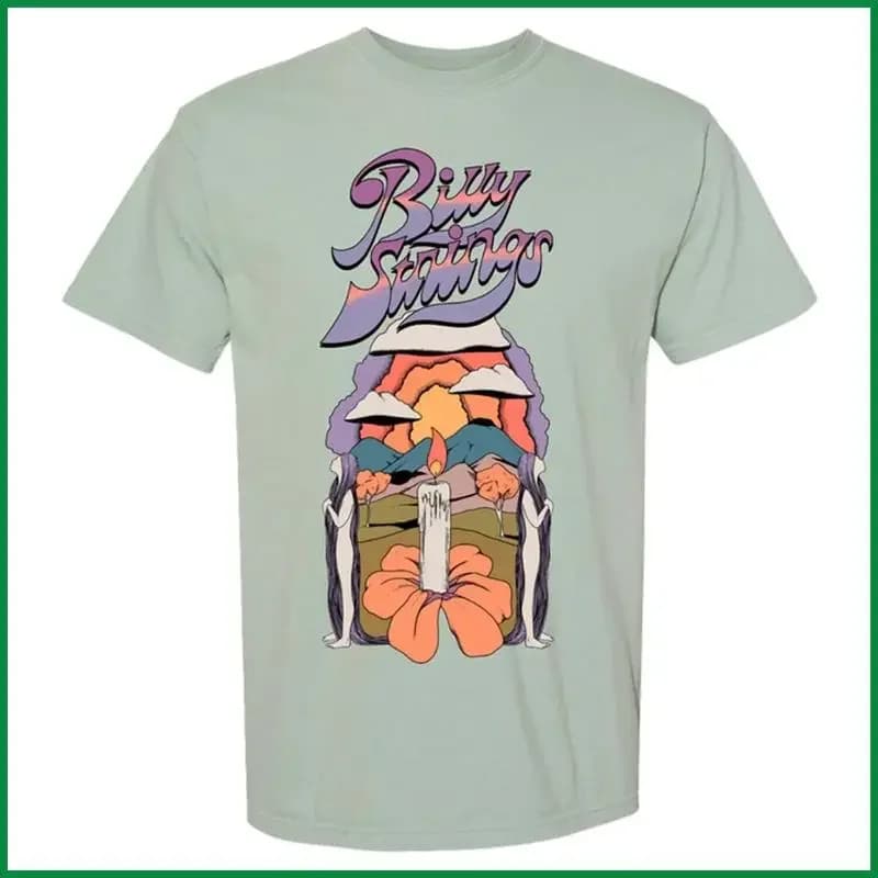 Billy Strings 2025 Winter Tour Candle T Shirt with Dates