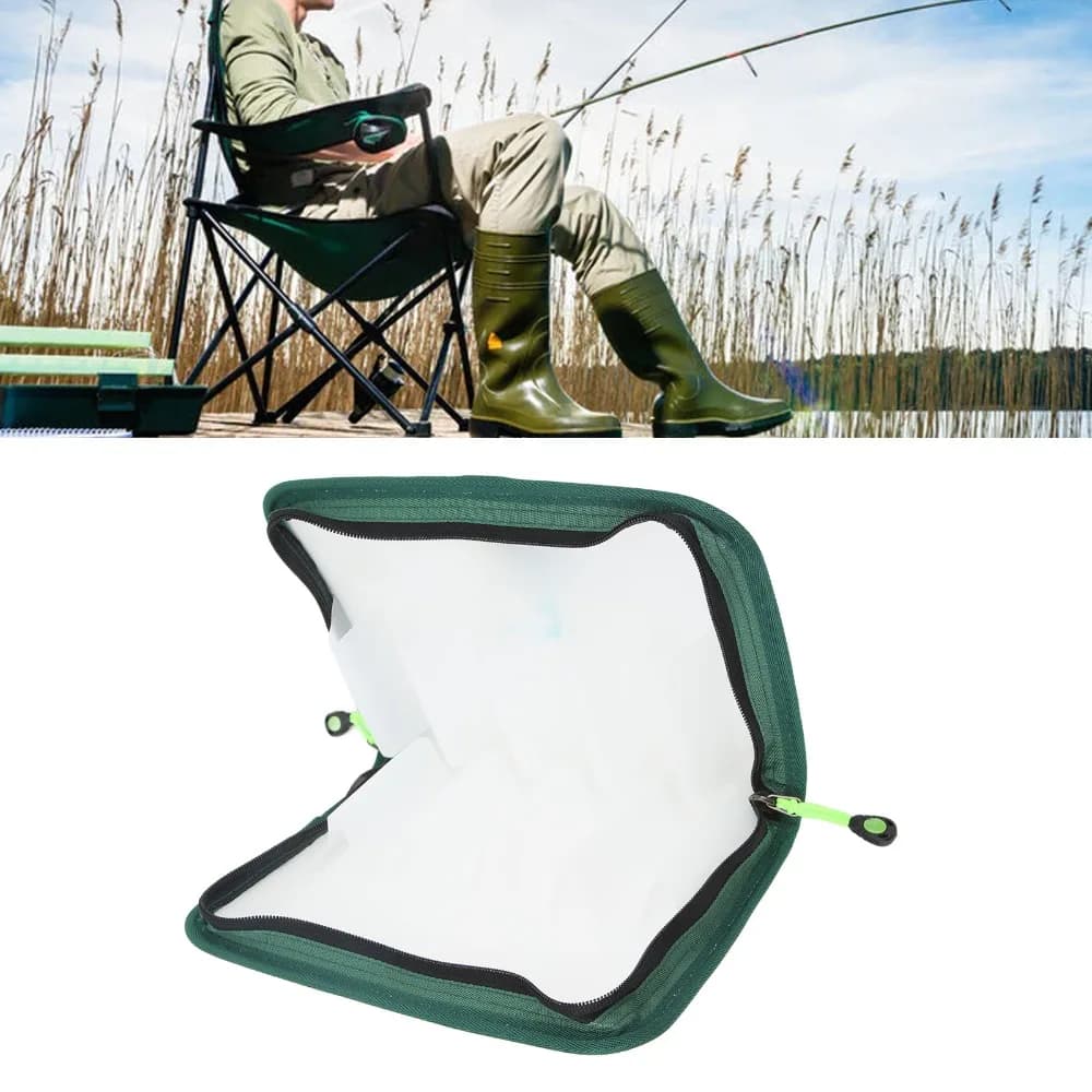 Clear Visual Fishing Lures Storage Case Multiple Compartments Two Way Zippers Fishing Tackle Box Hard Shell Bait Storage Case