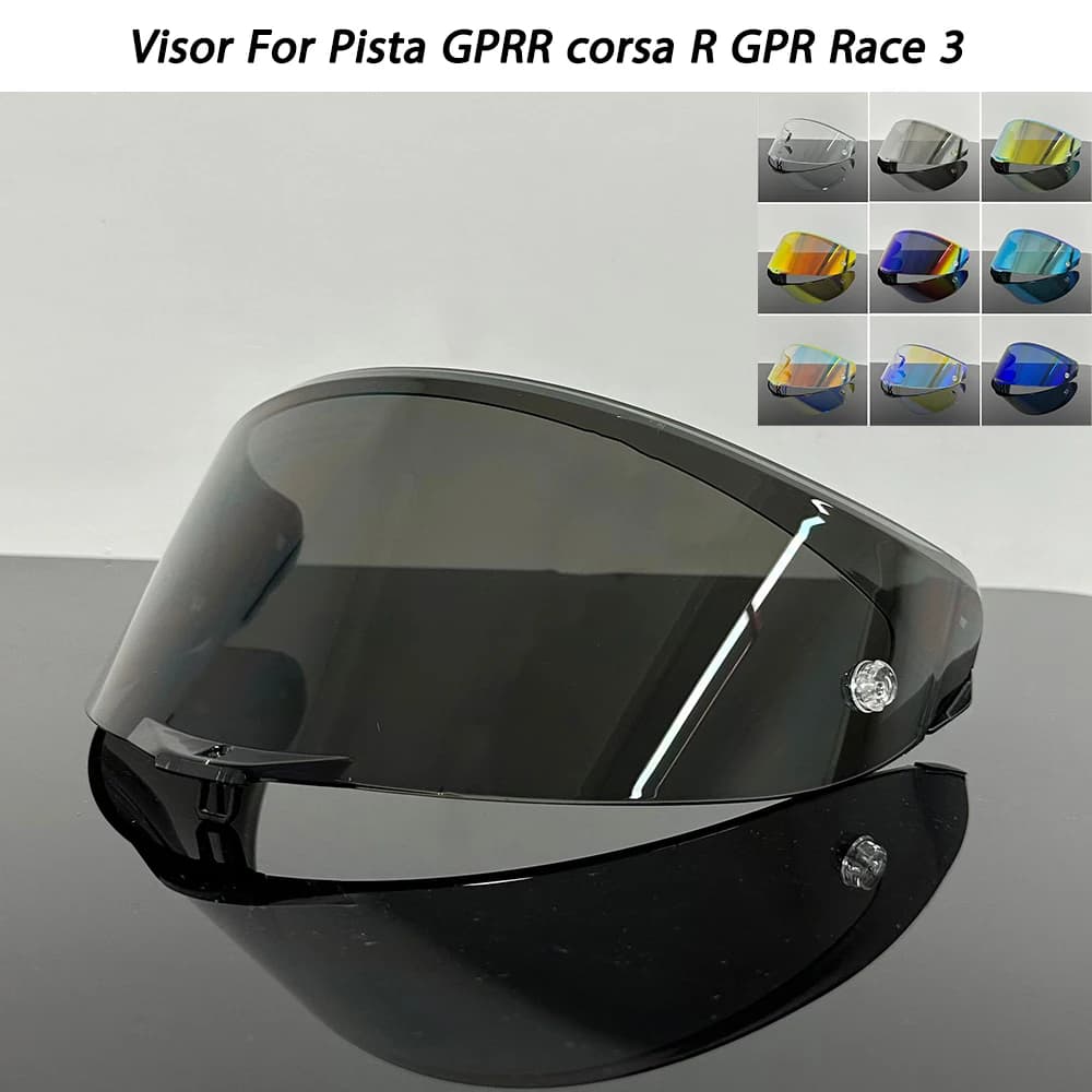 Visiera per Casco Moto Compatibile con AGV Pista GPRR Corsa R GPR Race 3, Lente di Ricambio, Accessori, Parabrezza per Casco