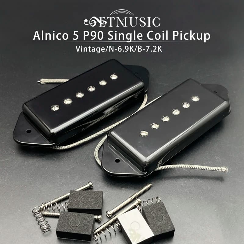 Pickup P90 vintage per orecchie di cane N-6.9K/B-7.2K Pickup Soapbar Alnico 5 Pickup Single Coil Bridge Nero/Bianco/Crema