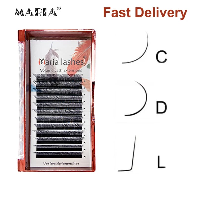 MARIA YY Cluster for beauty-shaped eyelashes 0.07 Y Thread type Brown Eyelash Extension Naturally Soft D Curl Volume Fan