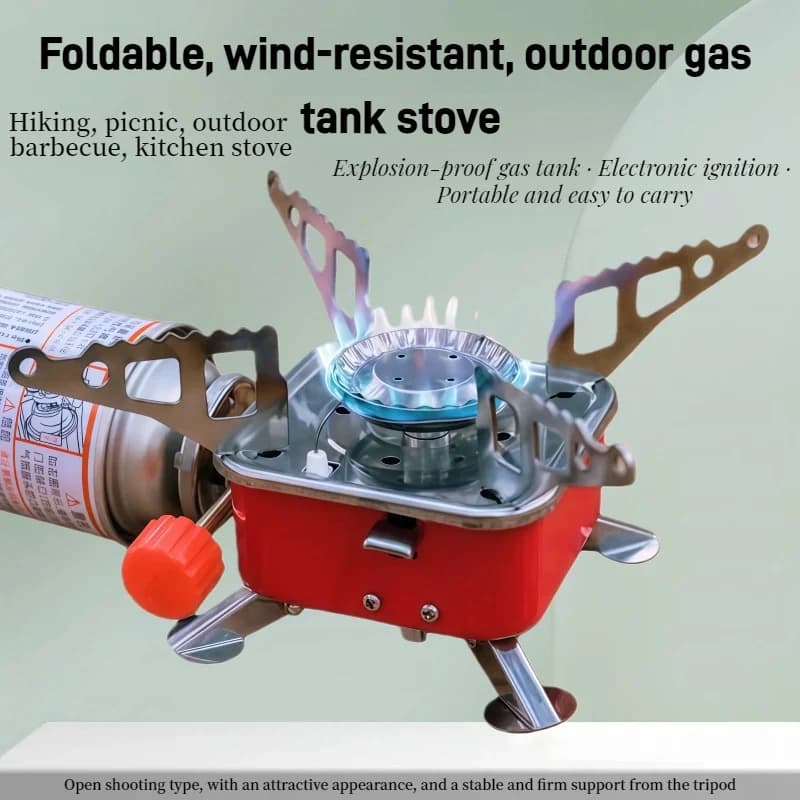 Esterno Mini Square Stove, Camping Kitchen Tools, Foldable Portable Gas Stove, High Load Capacity, Energy Saving Gas Oven