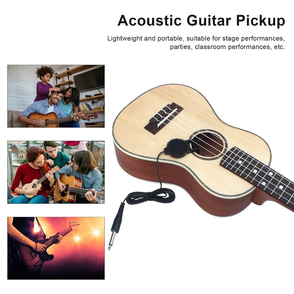 Spina da 1/4 di pollice ​ ​ Pickup a clip Pickup per violino piezoelettrico con prestazioni musicali a clip ​ ​ Microfono per strumenti ​ Pickup per ukulele