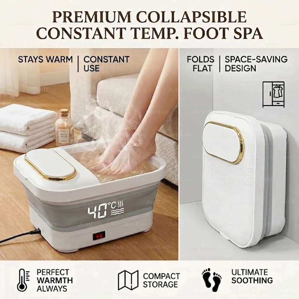 Vasca per Pedicure Pieghevole con Massaggio, Calore e Bolle, Vasca per Pediluvio a Temperatura Costante, Bacino per Pedicure con Rulli Massaggianti