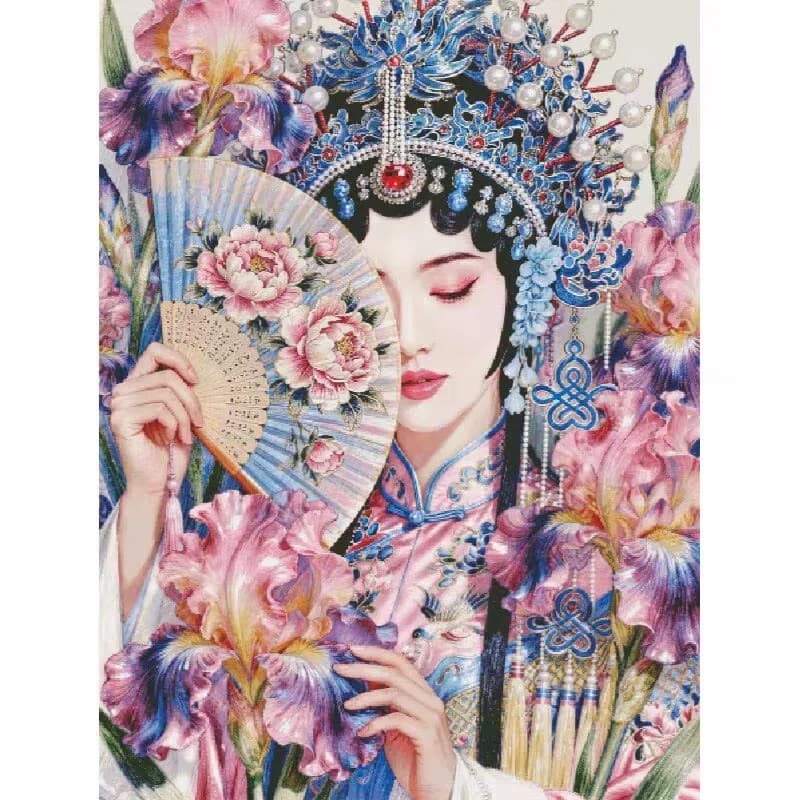 ZZ8667- Peking Opera 14CT 16CT 18CT Stamped Canvas Cross Stitch DIY Set Needlework Embroidery 178 Colors