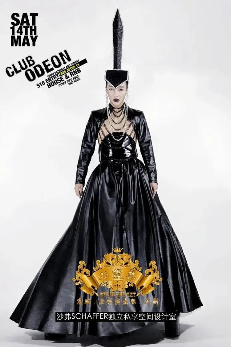 Abito da Performance DSGOGO per Team di Danza, Vestito da Nightclub con Gonna Nera e Catene, Costume per Halloween