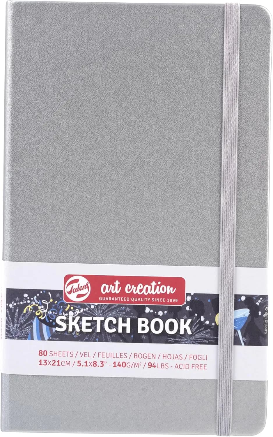 Art Creation Sketchbook 5.1x8.3in 80 Sheets Drawing Notebook with Acid Free Paper Shiny Silver