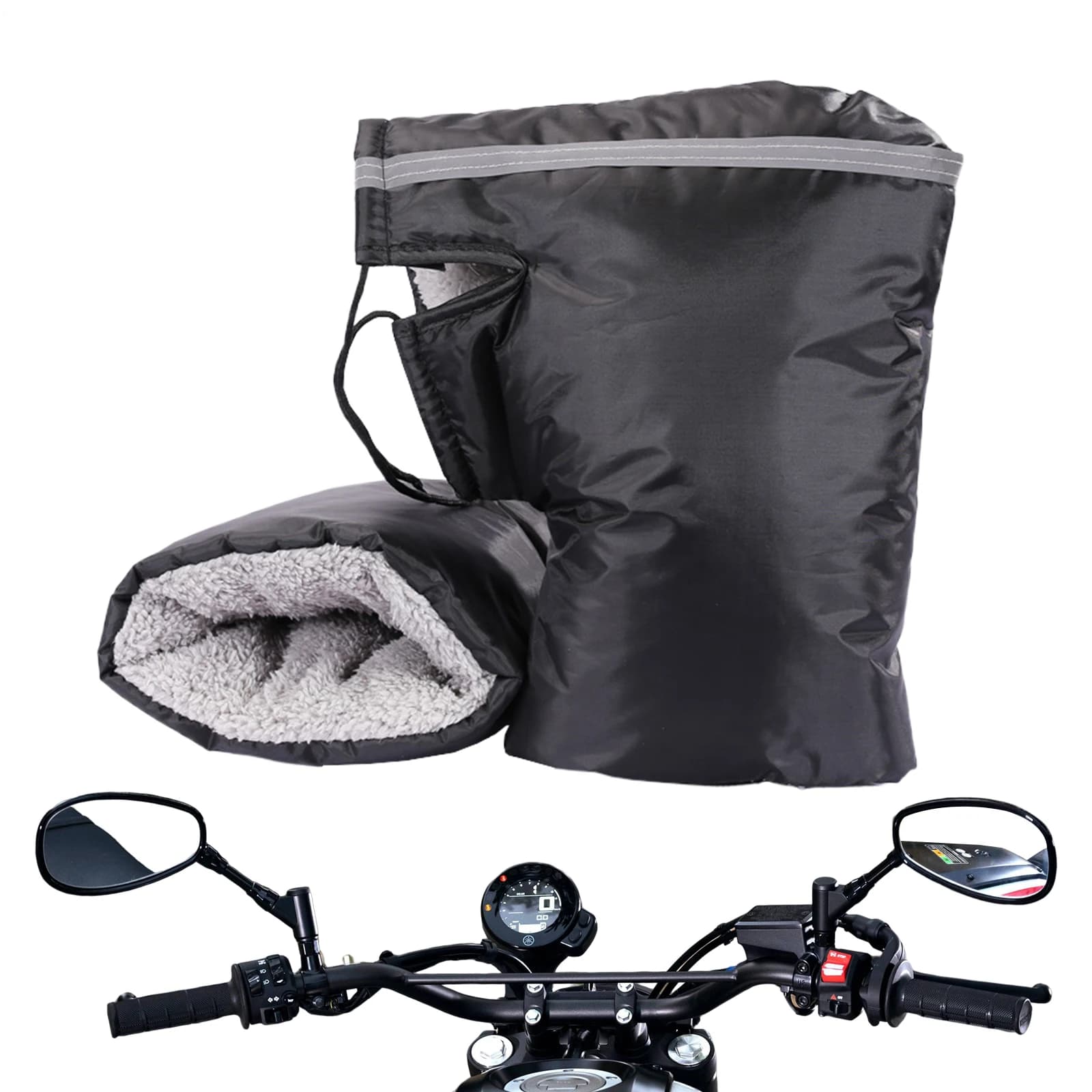 Guanti da manubrio per moto Guanti da manubrio per bicicletta impermeabili Forniture per bici invernali per scooter da equitazione urbani all'aperto